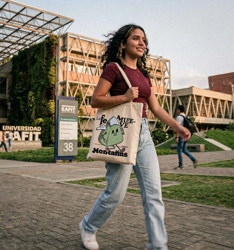 Totebag: "La fe mueve montañas"
